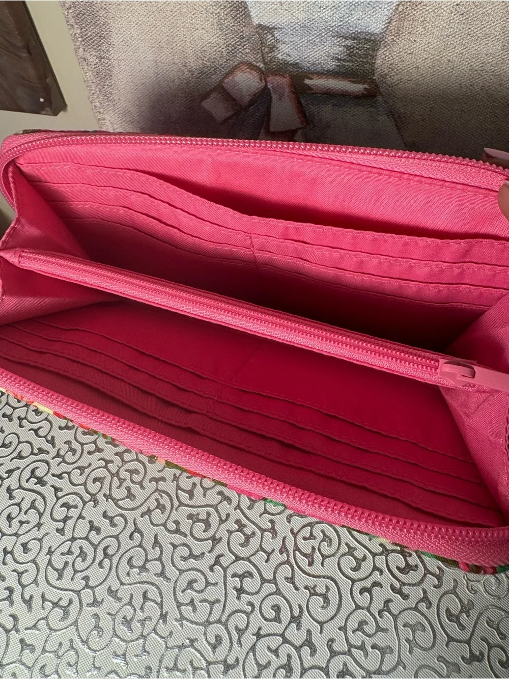 Vera Bradley Pink Floral Quilted Continental Wallet NWT
